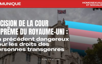 Décision de la Cour suprême du Royaume-​Uni : un précédent dangereux pour les droits des personnes transgenres
