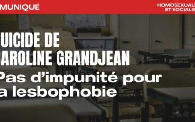 Suicide de Caroline Grandjean : pas d’impunité pour la lesbophobie